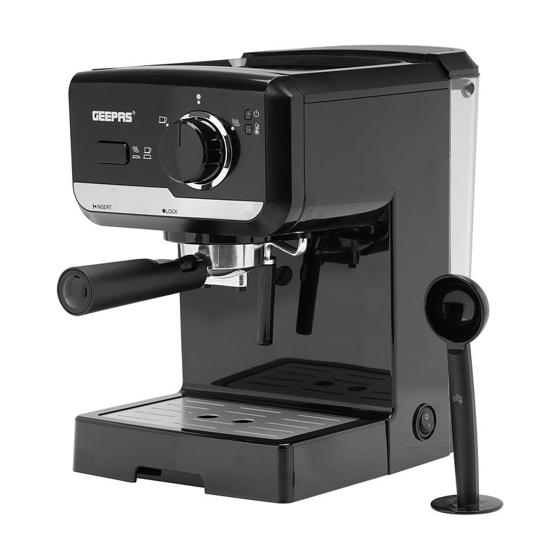 1.25L Cappuccino Maker 1140W - 15 Bar Power Brewing Pump, Dual Stainless Steel Filters, Aluminium Alloy Boiler, Overheat & Over Pressure Protected, Indicator On\Off Lights | 2 Years Warranty