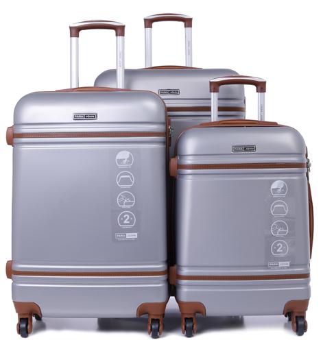 Parajohn PJTR3042 ABS Hard Trolley Luggage Set, Grey
