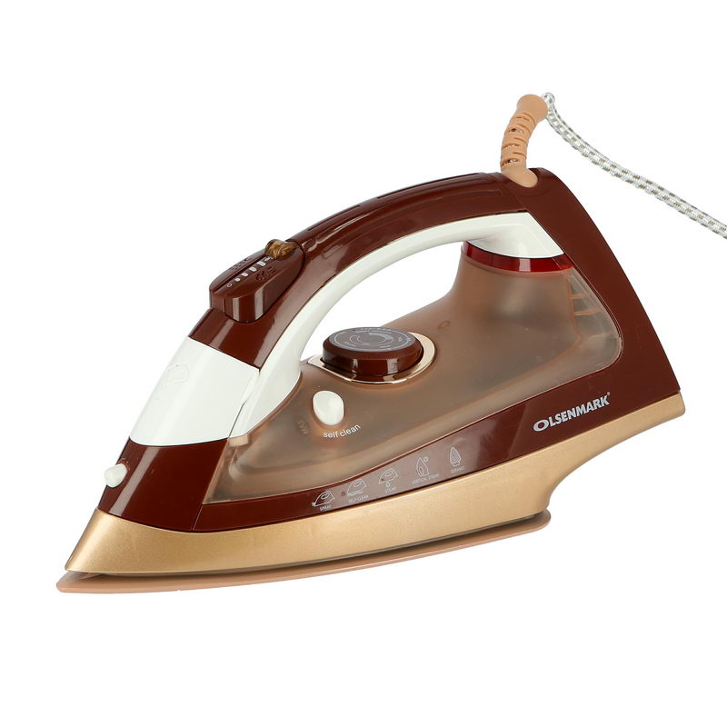 OMSI750 Ceramic Steam Iron - Dry/Spray/Vertical Steam - Adjustable Temperature - 360 Degree Swivel Cord - 420ml Water Tank - Self Cleaning - Soft Touch Handle