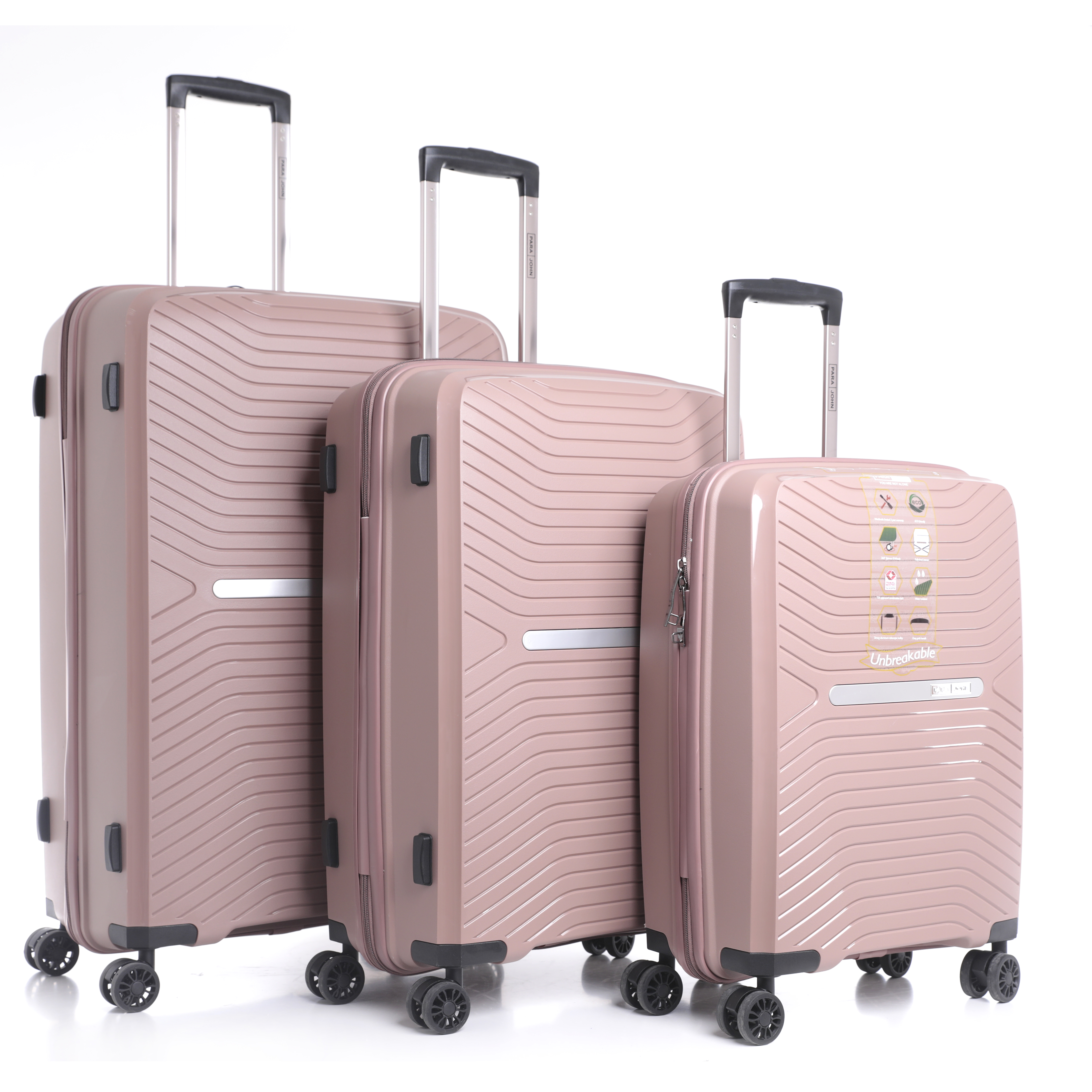 Parajohn Travel Luggage Suitcase Set of 3 - Trolley Bag, Carry On Hand Cabin Luggage Bag - Lightweight Travel Bags with 360 Durable 4 Spinner Wheels - Hard Shell Luggage Spinner - (20'', ,24'', 28'')
