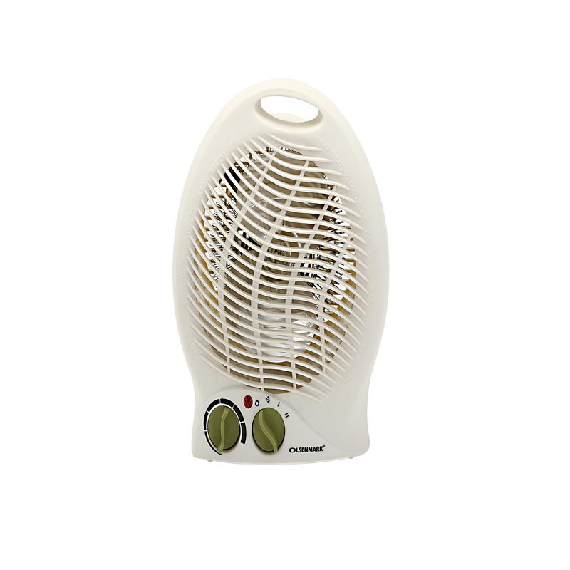 Fan Heater - Two Heating Powers - Adjustable Thermostat - Overheat Protection - Portable - Lightweight - Carry Handle
