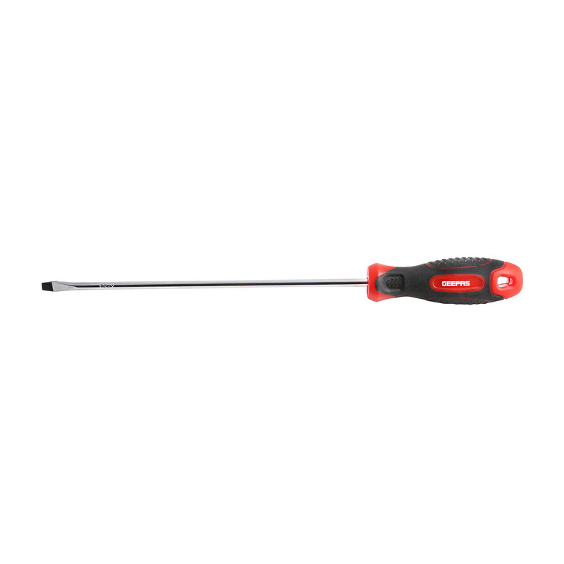Precision Screwdriver - Slotted Screwdriver with Soft Grip Rubber Insulated Ergonomic Handle - CR-V Build, Magnetic Tip and Hanging Hole for Easy Carry - Bicolored Red/Black - (SL 5x200mm)