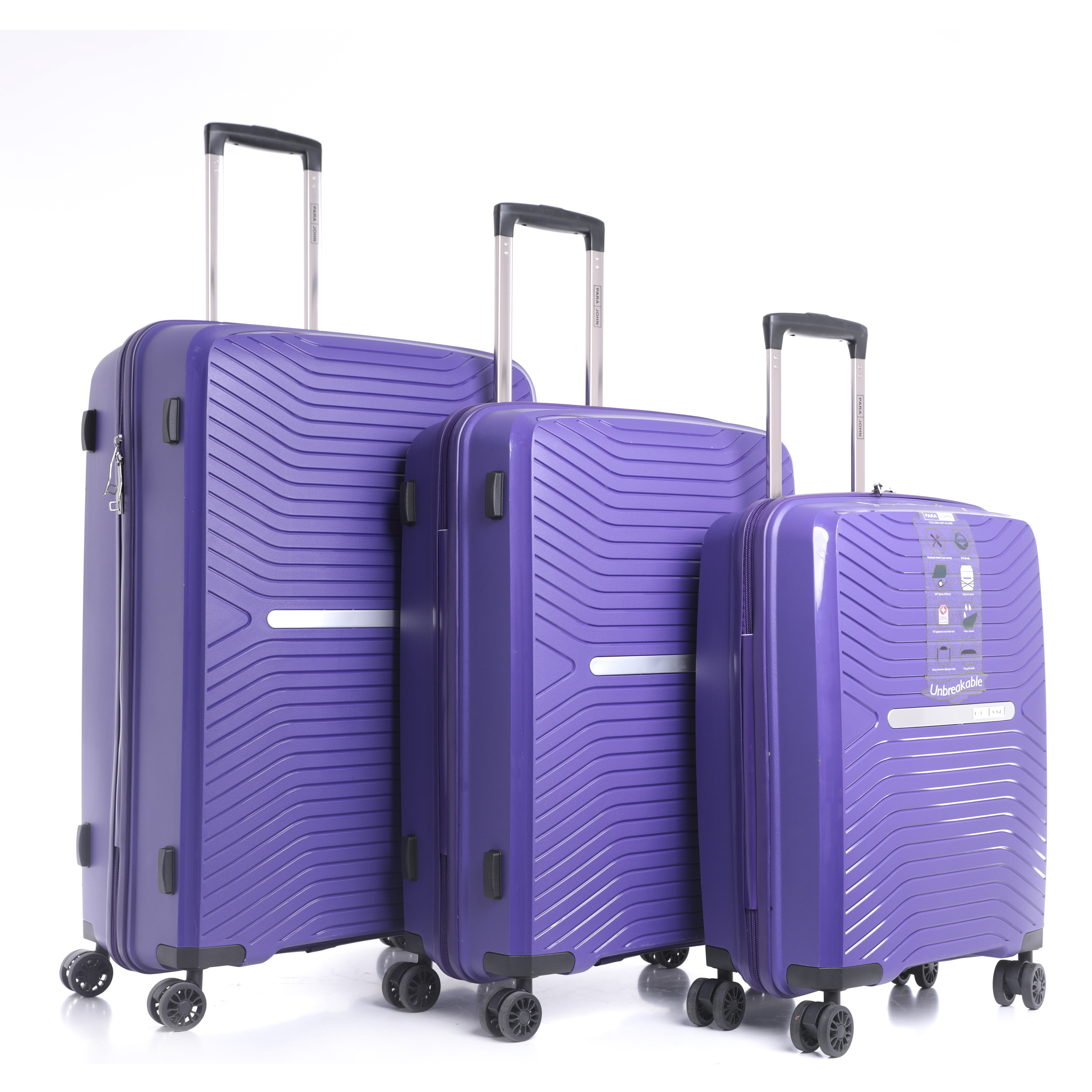 Parajohn Travel Luggage Suitcase Set of 3 - Trolley Bag, Carry On Hand Cabin Luggage Bag - Lightweight Travel Bags with 360 Durable 4 Spinner Wheels - Hard Shell Luggage Spinner - (20'', ,24'', 28'')
