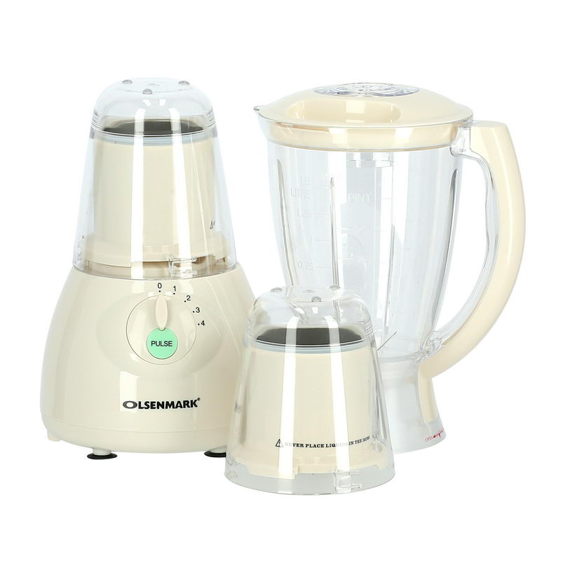 400W 3 in 1 Multifunctional Blender - Stainless Steel Blades, 4Speed Control with Pulse - 1.5L Jar, Over Heat Protection - ChopperGrinder & Smoothie Maker - 1.2M Cord