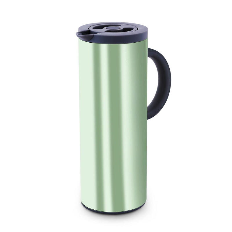 1 Litre Stainless Steel Double Wall Vaccum Jug - Portable Lightweight | Comfortable Handle | Hot & Cool, Vacuum Insulation, Leak-Resistant | Preserves Flavour and Freshness (Green)