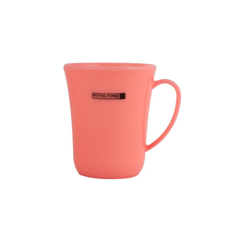 Royalford RF6209 300ML Acrylic Water Cup with Handle (Green) - Large Coffee Mug, Floral Design, Durable, Safe & Lightweight Acrylic | Thick Wall Small Portable Mug | Ideal for Hot & Cold Drinks with H