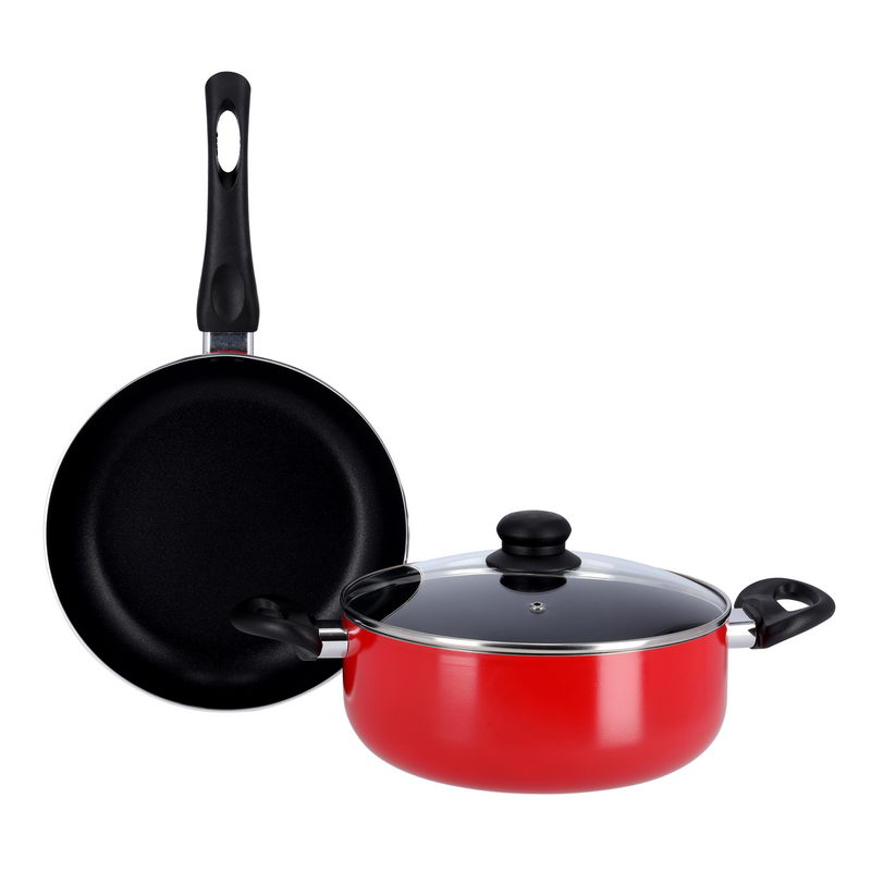 3 PCS Cookware set,RED,Alu CD Bottom