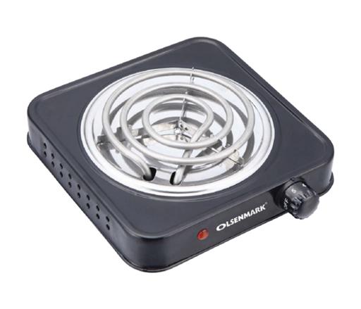 Single Burner Electric Hot Plate, 1000W - Plate Diameter 185 mm - Variable Heat Settings - Overheat Protection - Light Indicator - Auto-Thermostat Control