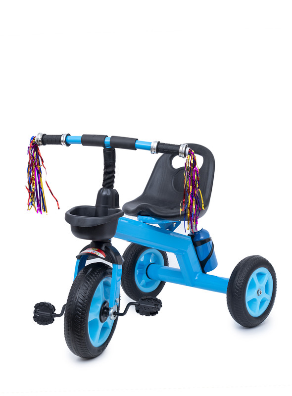 Baby plus INFANS Kids Tricycle Rider with Adjustable Seat, Storage Basket, Premium Quiet Wheels, Non-Slip Handle with sports title