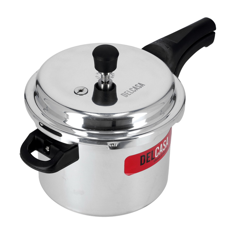 Delcasa DC1119 5L Aluminium Pressure Cooker - Lightweight & Durable Home Kitchen Pressure Cooker with Lid, Multi-Safety Device with Cool Touch Handles - for Gas and Solid Hotplates