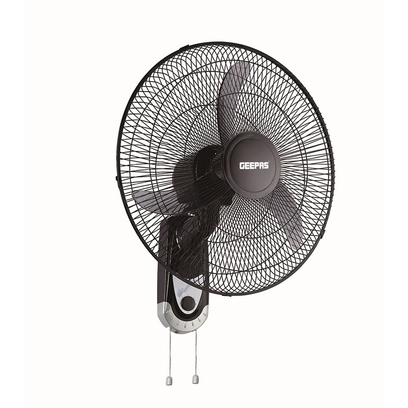Geepas GF9604 18-Inch Wall Fan 60W - 3 Speed Settings with Oscillating/Rotating and Static Feature | Electric Wall Mount Cooling Fan for Home, Green House, Work Room or Office Use | 2 Years Warranty