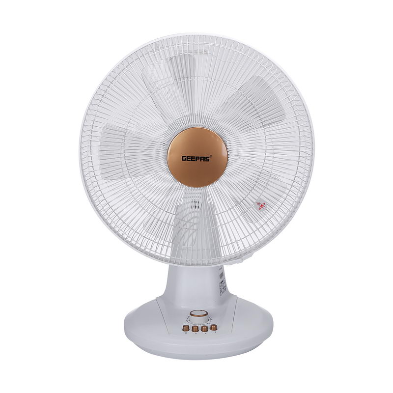 Geepas GF9625 16-Inch Table Fan | 3 Speed Settings with Oscillating/Rotating and Static Feature | Electric Portable Desktop Cooling Fan for Desk Home or Office Use | 2 Year Warranty