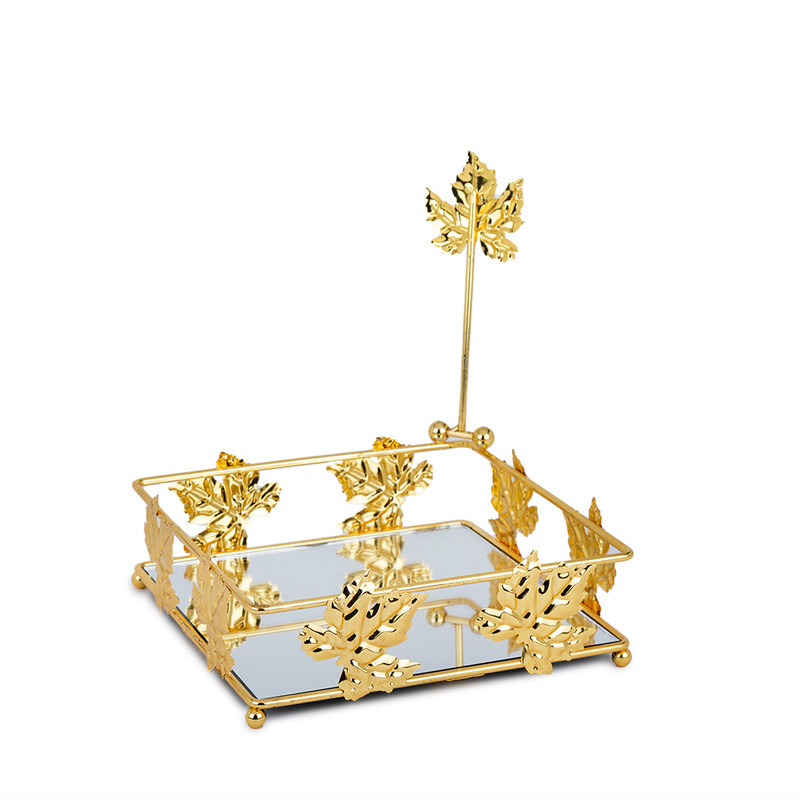 Home Deccore Golden Gift Item|Golden Leaf With Mirror