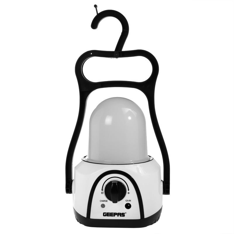 Geepas GE53016UK Portable LED Camping Lantern | Rechargeable Emergency Lantern with Light Dimmer Function & COB Luminous LEDs | Ideal for Outdoor, Power Outages & Camping | 20 Hours Working | 2 Years 