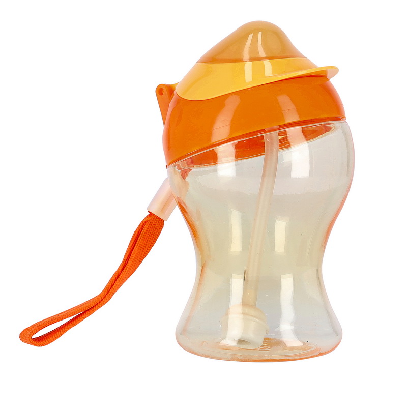 Delcasa DC1017 250 ml Penguin Baby Water Bottle - Kids Water Bottle, Toddler Water Bottle with Bendy Straw | Portable with Hanging Loop | Flip-Top Straw Spill-Free Baby Sippy | Ideal School, Outings, 