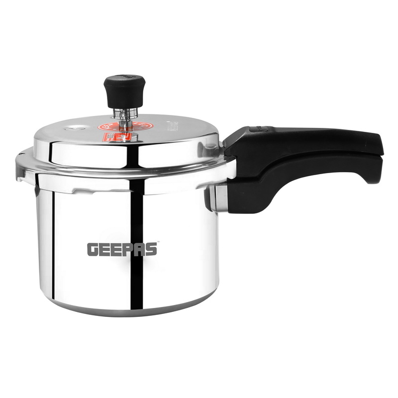Geepas GPC325 3L Pressure Cooker - Induction Base Aluminium Pressure Cooker with Lid Durable Handles | Ideal for Small to Medium households Saves Energy, Create Delicious, Home-Cooked | 5 Years Warran