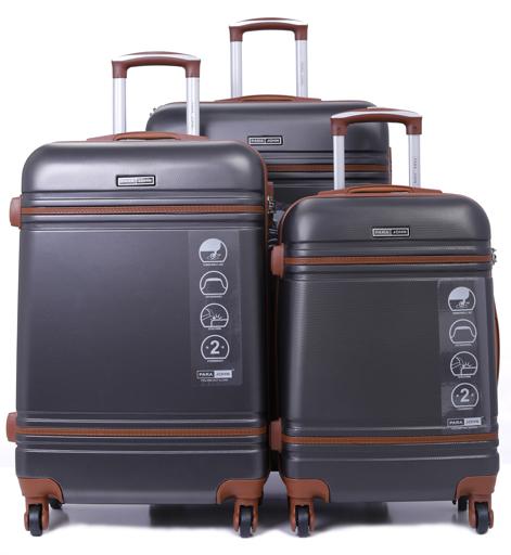 Parajohn PJTR3042 ABS Hard Trolley Luggage Set, Darkgrey