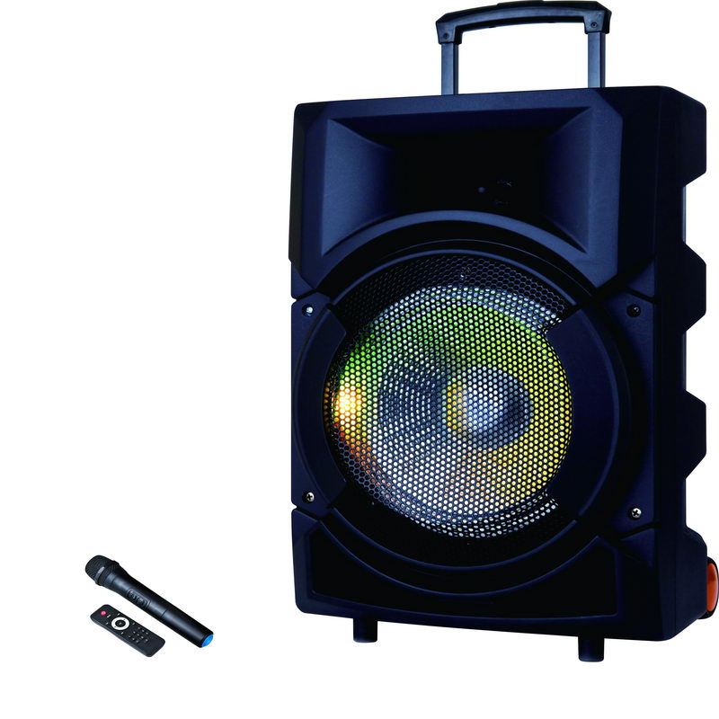 Party Speaker with USB, SD Card, FM, Aux-in & Remote Control | Recording Function | One Wireless Microphone | LED Lights
