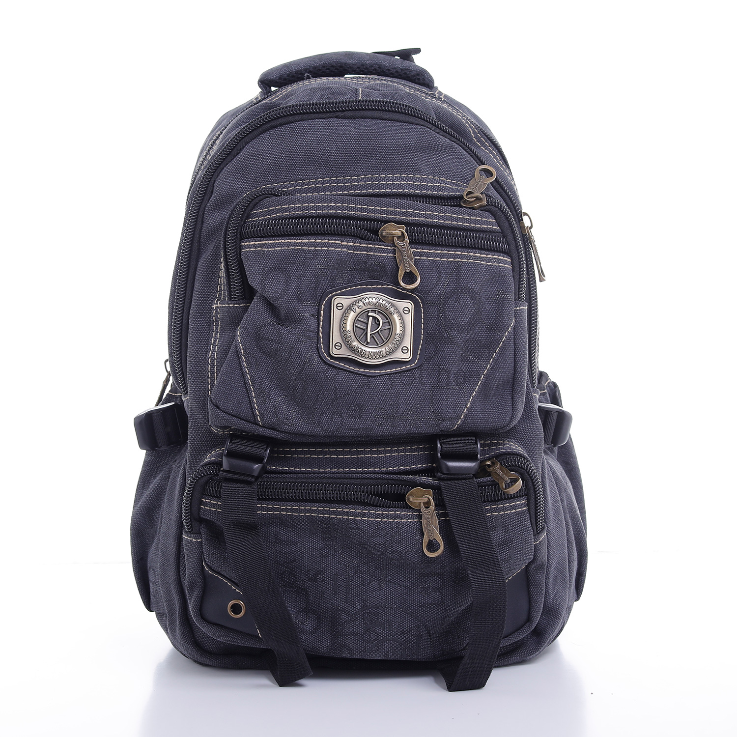 8 20'' Canvas Leather Backpack - Travel Backpack/Rucksack - Casual Daypack College Campus Bookbag - Comfortable Lightweight Travel Hiking Picnic Camping Backpack - College School Rucksack Bag