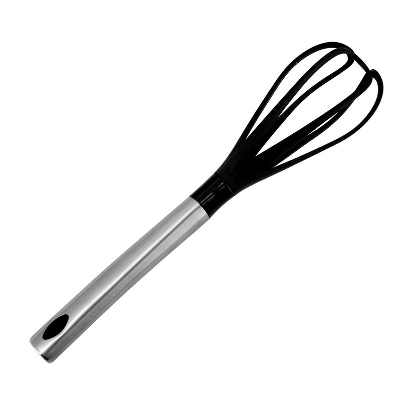 Nylon Balloon Whisk with Stainless Steel Handle - Portable, Hanging Loop | Dishwasher Safe | Ideal Egg Frother, Milk Beater| Utensil for Blending Whisking Beating Whipping & More