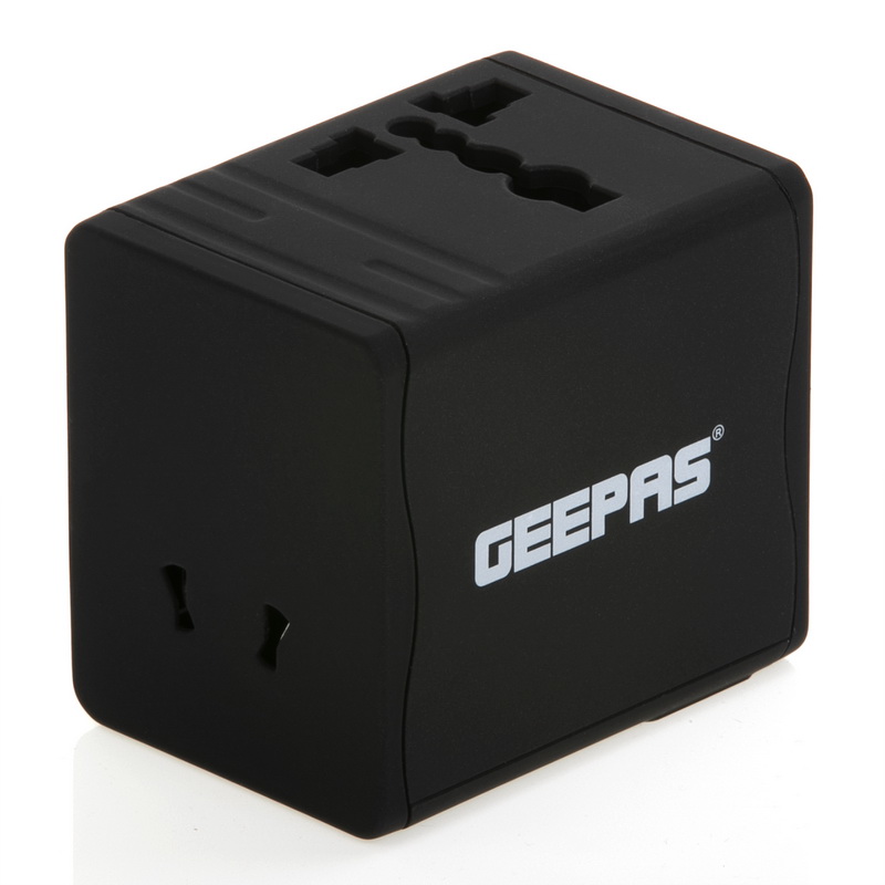 Geepas GA58023UK Universal Adapter For Smartphones, Cameras And More - Works In More Than 150 Countries, Has A 5V, 2.1A Output | 2 Years Warranty