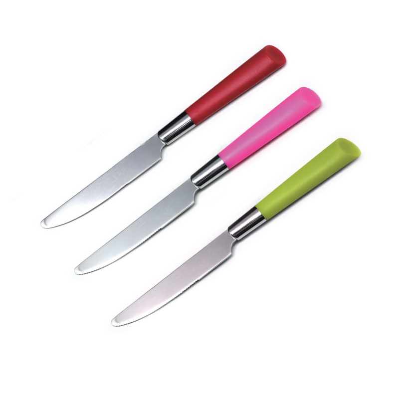 3Pcs Dinner Knife Set - Steel Cutlery Set for Home and Kitchen Sharp Blade with Smooth Handle | Serrated Dinner Knives Cutlery Set | Ideal for Meat, Fruits, Vegetables & More