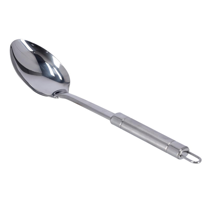 Royalford RF9848 Serving Spoon with Stainless Steel Handle (6.5x14cm) - Comfortable Grip Rice Spoon, Hanging Loop | Stainless Steel Material | Ideal to Serve Desserts, Rice, Vegetable, Sweets & More