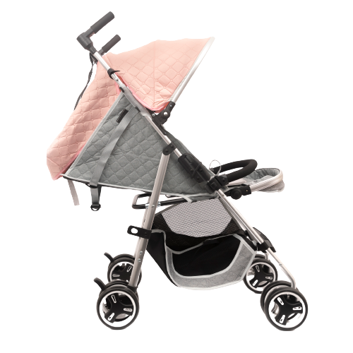 Baby Plus  Baby Stroller Adjustable And Reclining Backrest, Pink - Pack Of 1 Bp9000-Pink