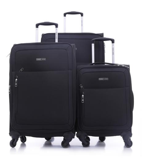 Parajohn PJTR3109 Polyester Soft Trolley Luggage Set, Black