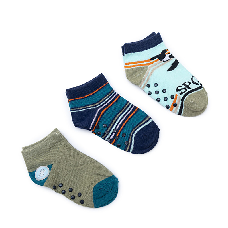 Younglife 3Pair Non-skid Ankle Socks Assorted colour 0-12 month 
