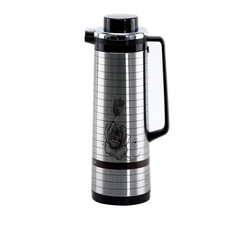 1L Glass Vacuum Flask, Vacuum Flask - Insulated Flask Bottle - Thermos Flask with Double Wall Design -Jug Flask, Vacuum Thermo Airpot, Hot & Cool, Portable - Indoor Outdoor Use