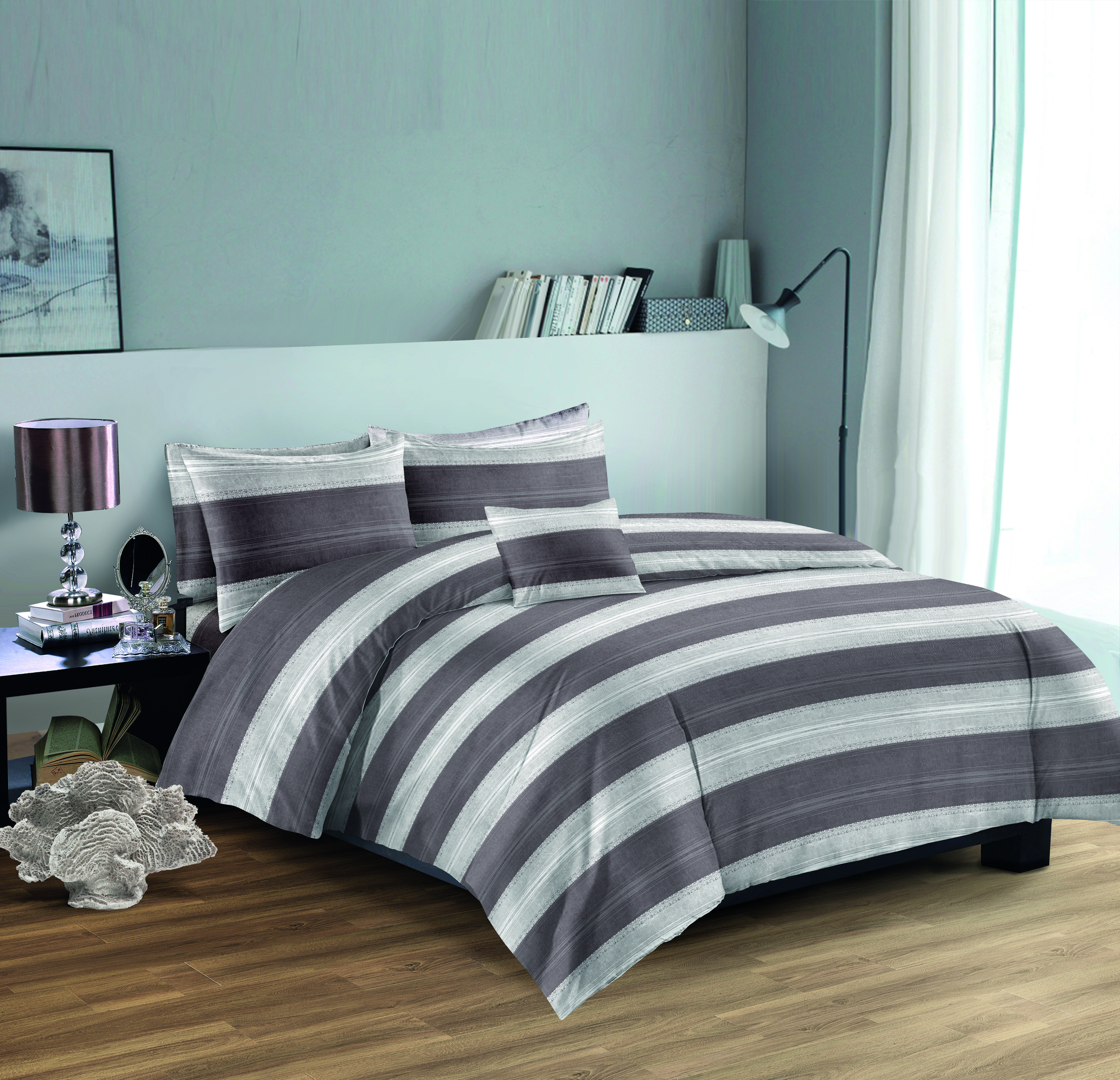 8 Comforter Set, 6 Pc – Flat Sheet, Comforter, 2 Pillow cases and 2 Cushion Set for Bedroom - Super Soft Fluffy Warm Comforter Set - Polyster Blanket, Throws for Sofa Fluffy Blanket Bed