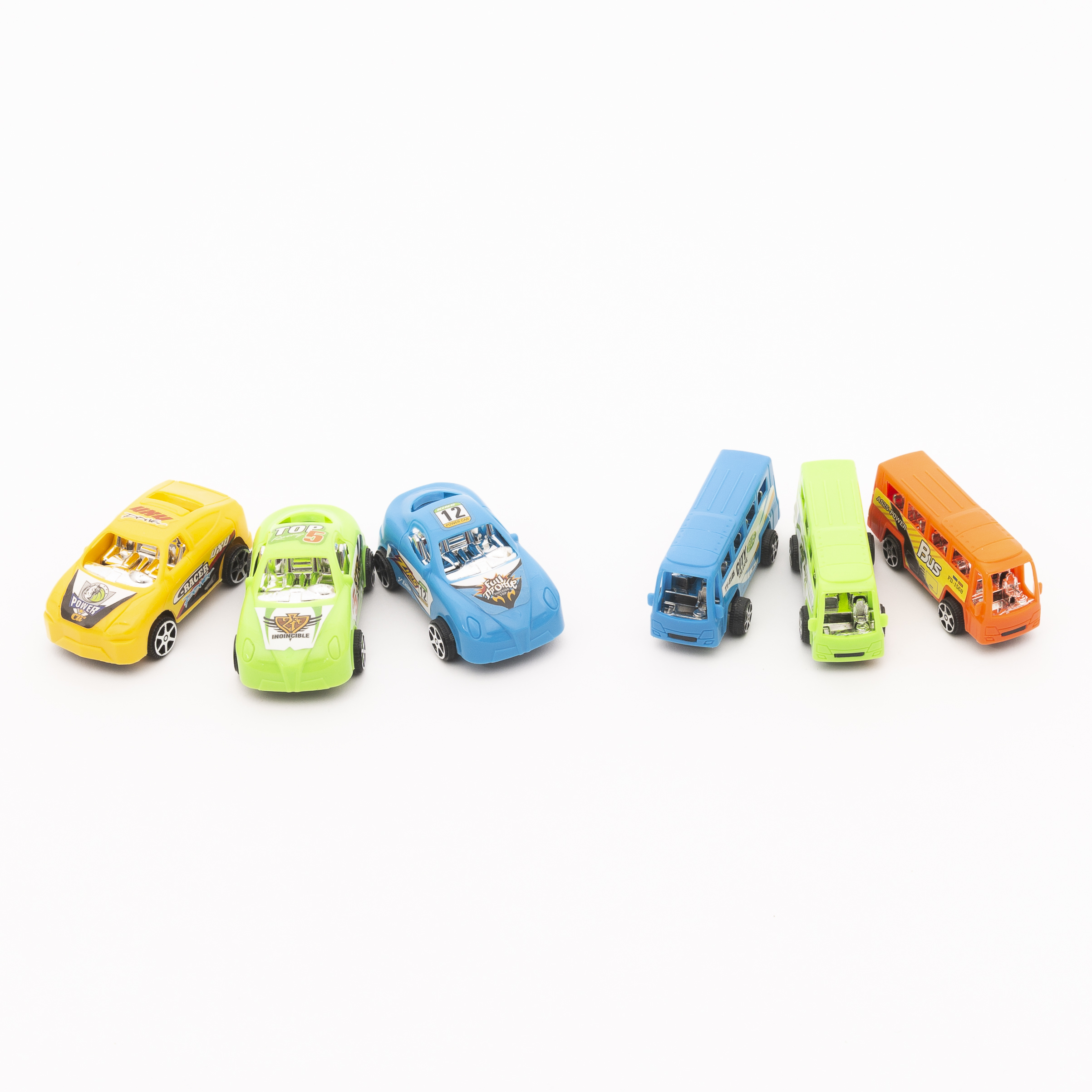 Baby Plus 6Piece Pull Back Cars And Bus Set 