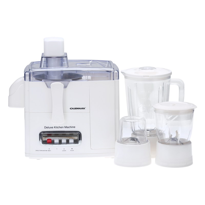 600W 4-in-1 Food Processor & Juicer - Multifunctional Smoothie Maker, Juicer, Compact Electric Blender, Chopper & Grinder - 1.5L Jug, 2-Speed Pulse Function for Ice Crusher