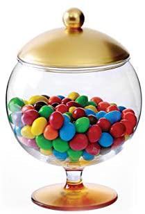 14 cm Acrylic Round Candy Bowl with Lid - Portable Candy Sweet Jar Covered Sugar Bowl Small Decorative Cookie | Freezer & Dishwasher Safe | Ideal for Chocolates, Candy, Cookies & More