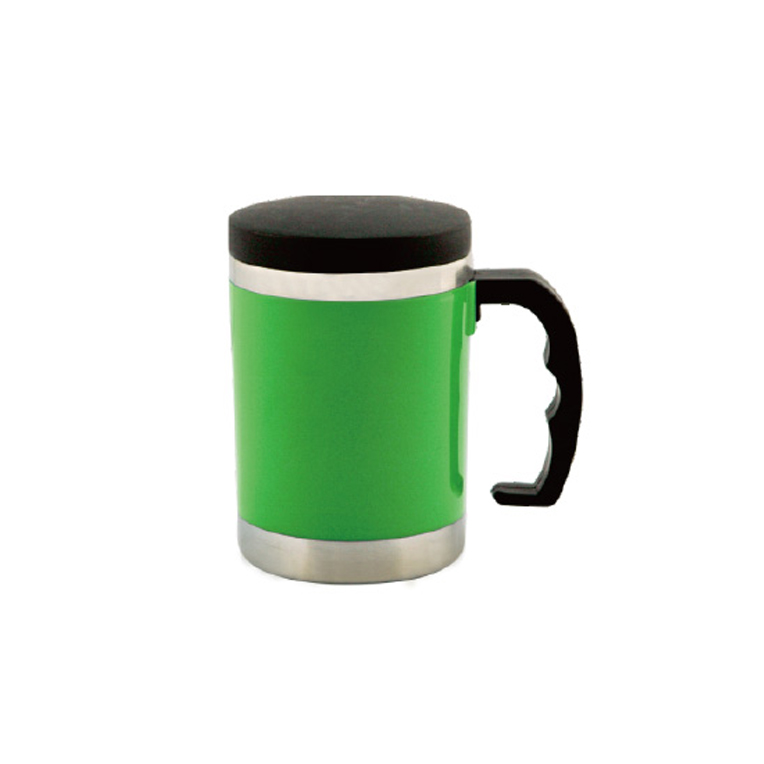 Royalford RF5484 11Oz Travel Stainless Steel Mug - Coffee Mug Tumbler with Handle & Compact Lid for Travel Friendly | Portable Inner Stainless Steel Wall Leak-proof Lid BPA Free Reusable & Hot/Cold Dr