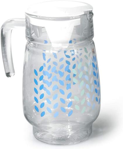 Royalford RF9829 1.3 Litre Glass Water Jug - Multi-Purpose Transparent Jug with leak Proof Lid | Ergonomic Handle & Lead-Free Glass | Ideal for Water Picnic Juice, Durable Plastic, Spill-Proof Lid