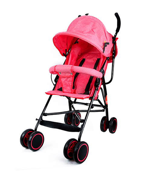 Baby Plus Single Stroller With Reversible Canopy Pinkblack 