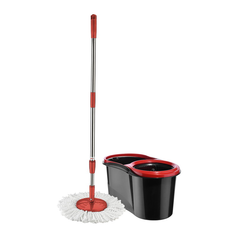 Royalford RF8559 16L Mop and Bucket Set | Modern Spin 360 Degree Spinning Mop Bucket Home Cleaner| Extended Easy Press Stainless Steel Handle and Easy Wring Dryer Basket for Home Kitchen Floor Cleanin