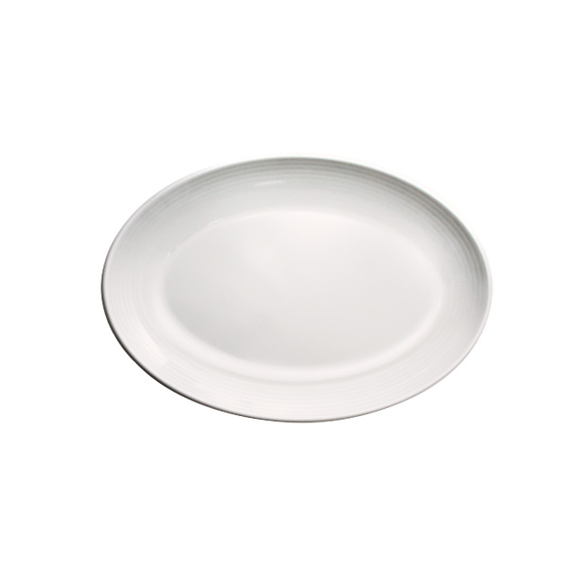 Royalford RF5849 10inch Melamine Ware Oval Plate Maggie, Soup Plates Pasta Plates | Plate with playful Classic Decoration | Ideal for Soup, Desserts, Ice Cream & More (White)