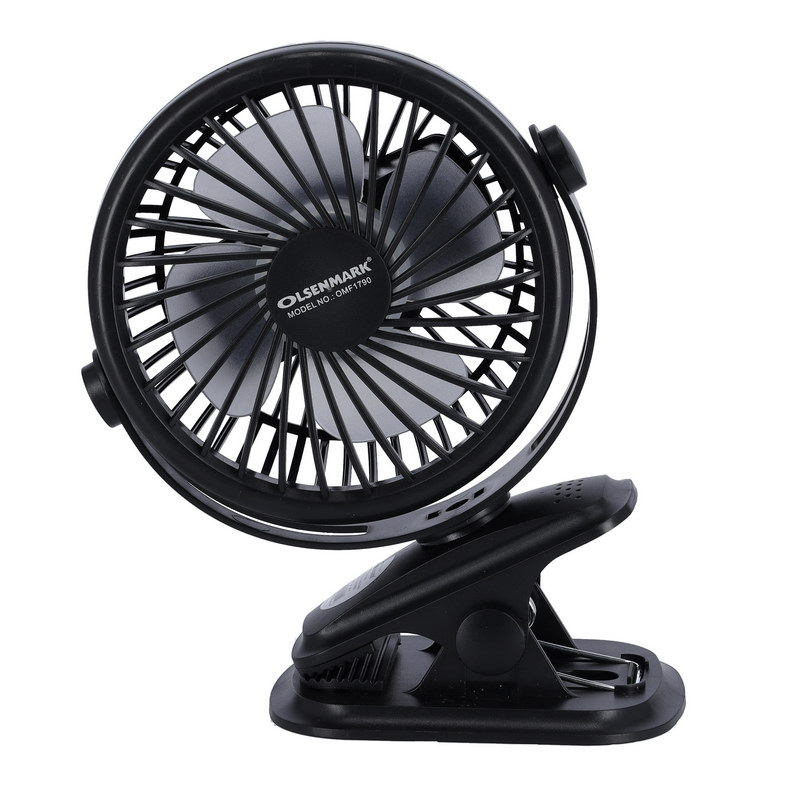 Rechargeable Fan with Light - Clip Fan - 3.7V, 1200mAh Lithium Battery - USB Charging - 4*0.2W Hi Power LED Light - Portable, Lightweight