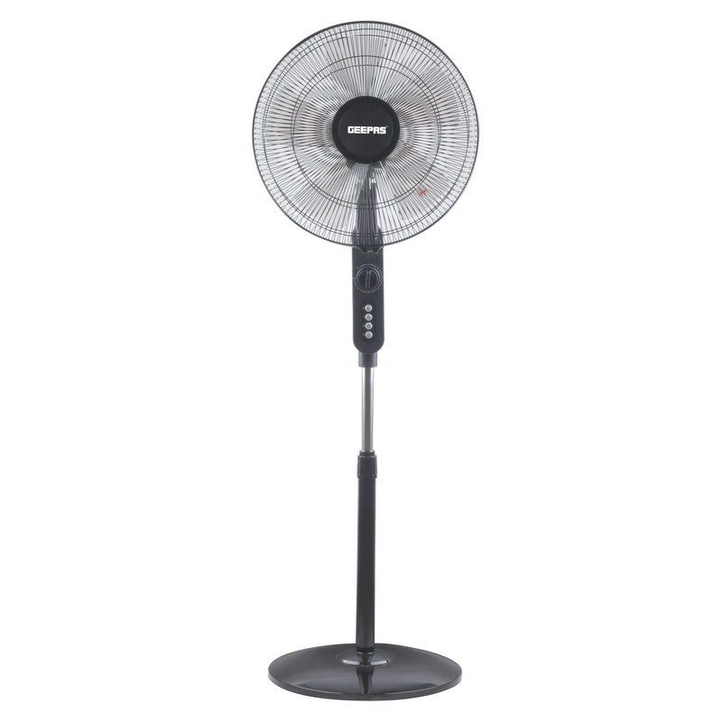 Geepas GF9488 16" Stand Fan 60W - 3 Speed, 5 Leaf Blade, Adjustable Height & Tilt Setting Durable Copper Motor Auto-Off 60 Minutes| Perfect for Meeting Hall, Room, Bed Room, & More | 2 Years Warranty