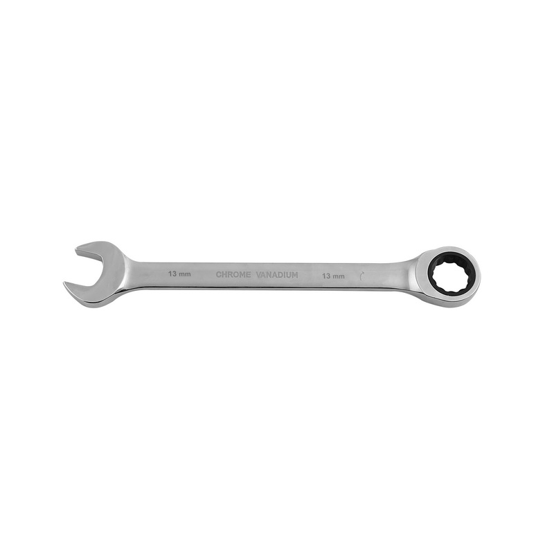 13mm Gear Wrench with Plastic Hanger - Part Ring/Open-Ended Spanner with Ratchet Function | CRV, Mirror Finish | Ideal for Mechanic, Plumbers, Carpenter, DIYers and More