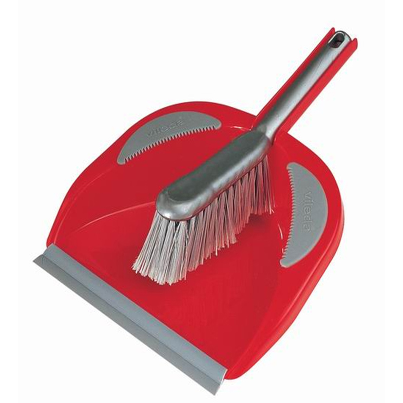 20CM Plastic One-Click Series Dustpan with Brush - Portable Durable Material with Rubber Lid | Ideal for Hardwood Floors, Tiles, Dining Tables, Sofas, Home Kitchen & Housekeeping