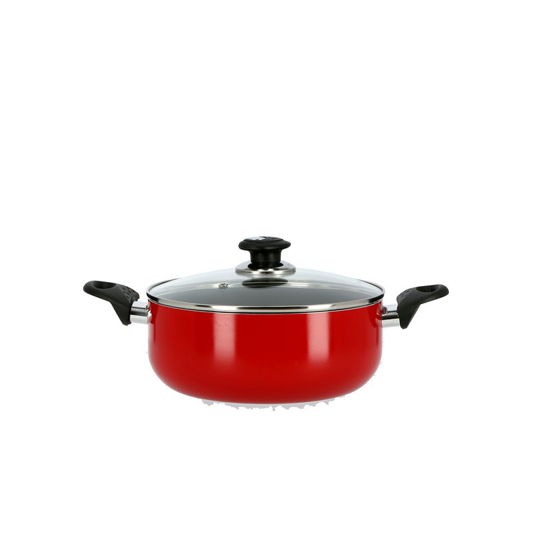 Royalford RF6440 Non-Stick Ceramic Casserole with Glass Lid 24 cm- Durable Non-stick Coating, High-Quality Construction with Comfortable Resistant Handle | Non-Stick Dish for Gas, Induction & Ceramic 