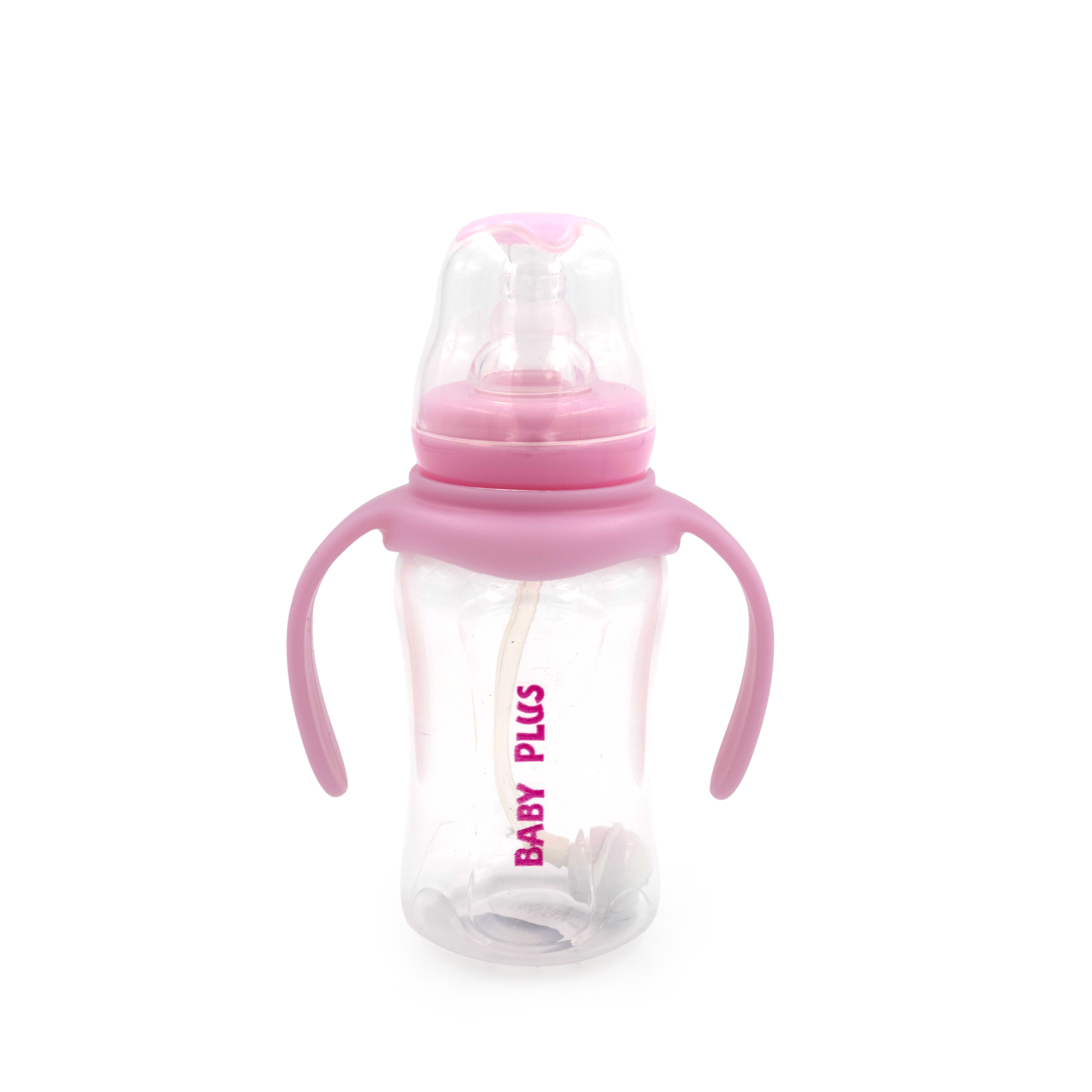 Baby Plus Baby Nature Feeding Bottle Pack Of 1, 150Ml - Pink/Clear