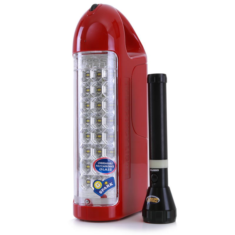 Geepas GEFL4629 Rechargeable LED Emergency & Flashlight - Lantern: 24pcs SMD Light, Lead-Acid Battery Rechargeable Battery with Charging Indicator|1500Mtr Range| Ideal for Campaigning, Trekking & More