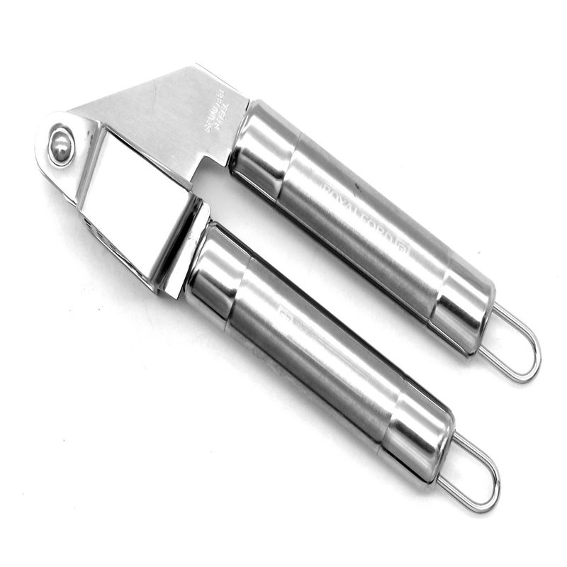 Royalford RF9854 Garlic Press with Stainless Steel Handle - Super Easy to Clean - Crush Garlic & Ginger with Ease - All-in-One Mincer & Squeezer - Hand Tool for Professional Restaurant & Home Kitchen