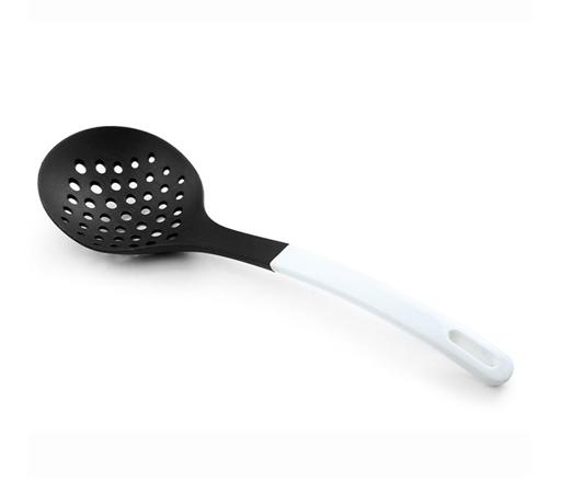 Nylon Skimmer - Lightweight Strainer & Skimmer Spoon with Long Gripped Handle | Ideal for Kitchen Frying Food, Pasta, Spaghetti, Noodle, Fries | Drainer/Strainer Ladle, Slotted Spoon