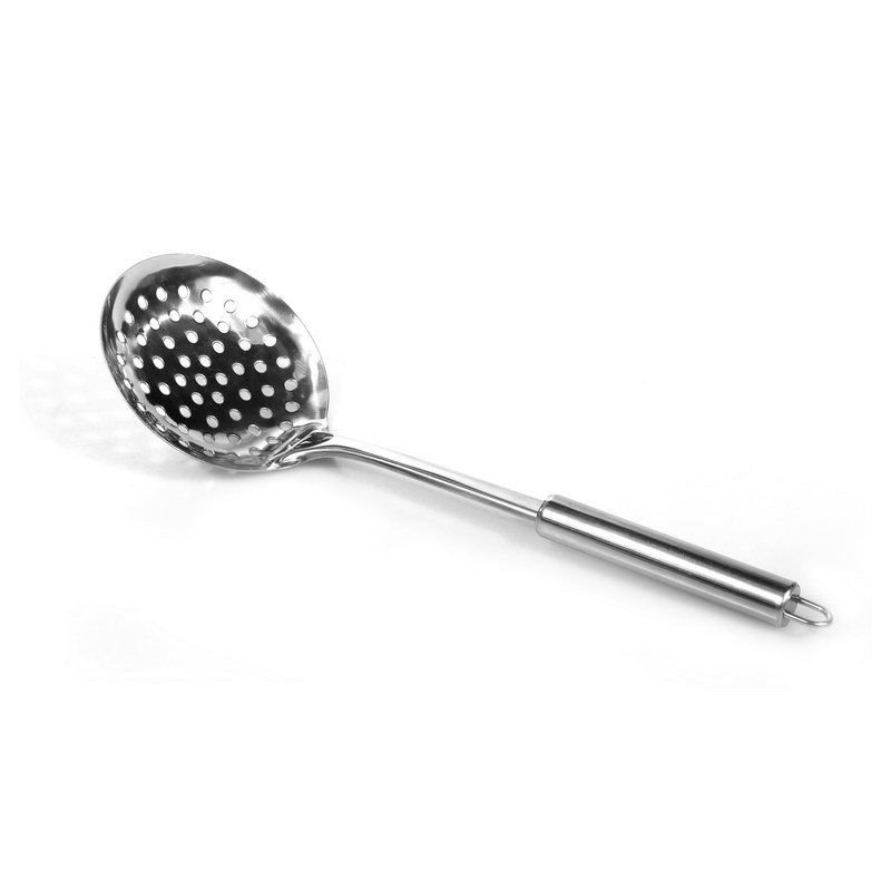 Delcasa DC1189 Stainless Steel Skimmer - Slotted Spoon - Skimmer and Strainer Spoon - Ergonomic Long Handle, Comfortable Grip Strainer Ladle for Kitchen - Non-Stick Design - Ideal for Straining & Skim